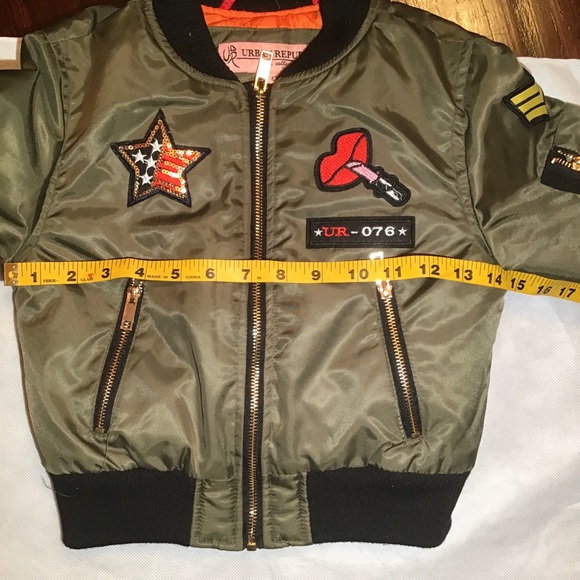 Urban republic girls collection patchwork army green jacket size 6X - Picture 6 of 8